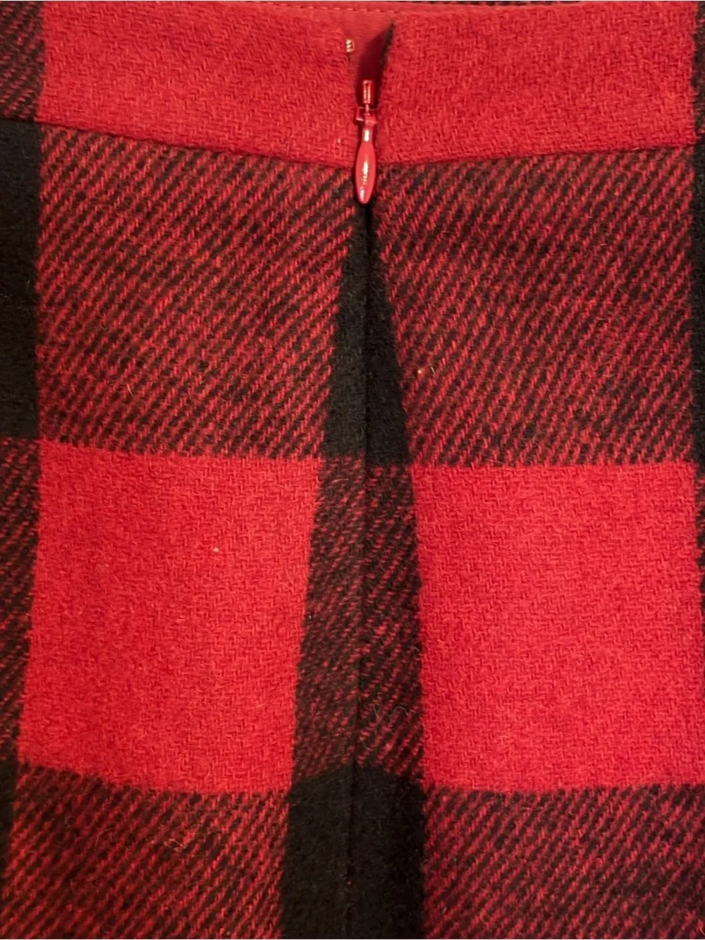 J. Crew Red and Black Buffalo Plaid Ruffle Mini Wool Blend Skirt Size 0